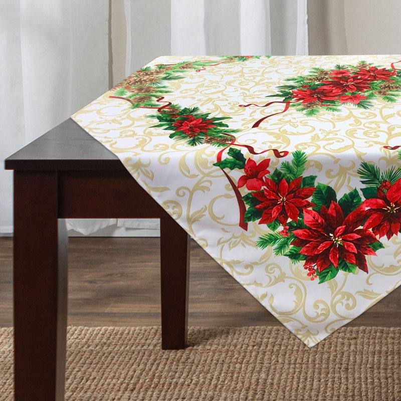 Ardos Floral Christmas Tablecloth, 50" Square