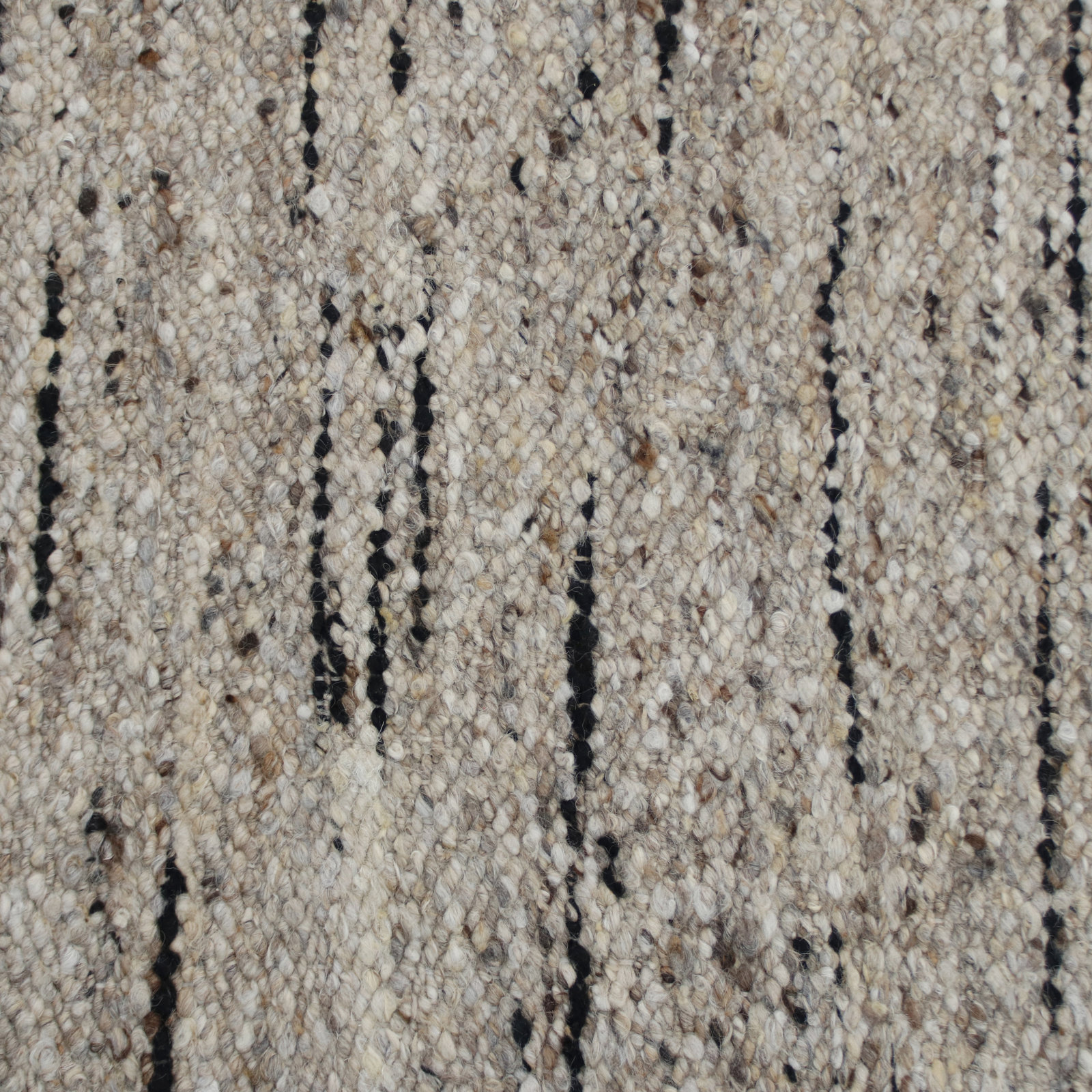 Beige Black Hand-Woven Striped Rug, Rectangle 2' x 3'