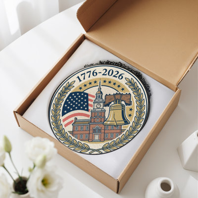 Panneau de fenêtre en verre pour décoration intérieure American Heritage USA 250th Anniversary - H 12 po