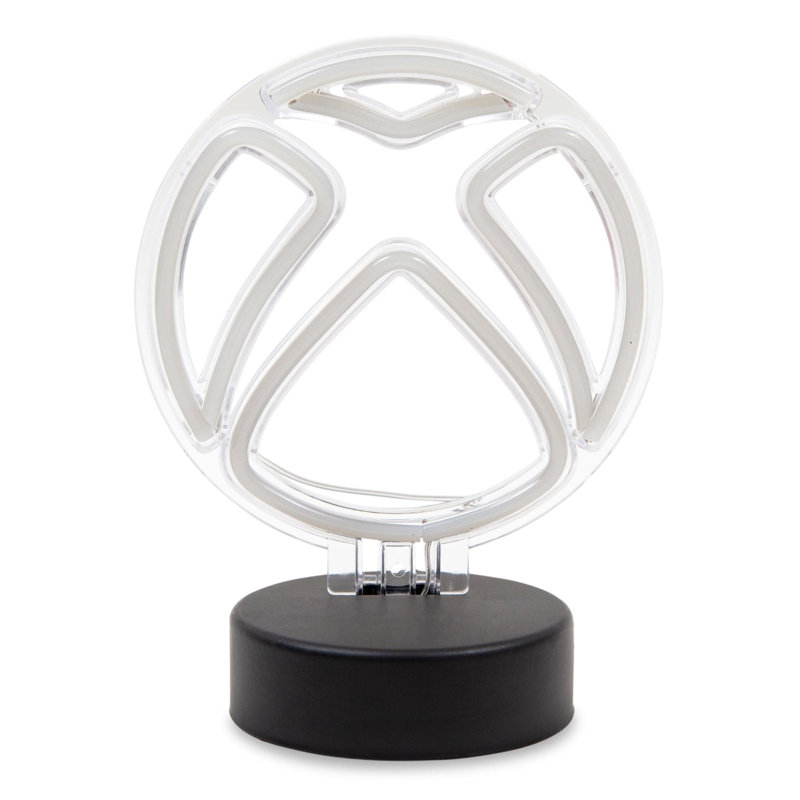 Lampe de bureau néon blanche à pile avec logo Xbox | 9 pouces de hauteur