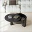 Table basse ronde avec rangement caché et placage de parquet-1385313420