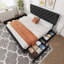 Base de lit tapissier très grand avec 4 tiroirs de rangement, tête de lit réglable capitonnée à motif de losanges, capacité de poids de 1000 lb, lattes de bois silencieuses, aucun sommier requis, noir-132503593-132503597