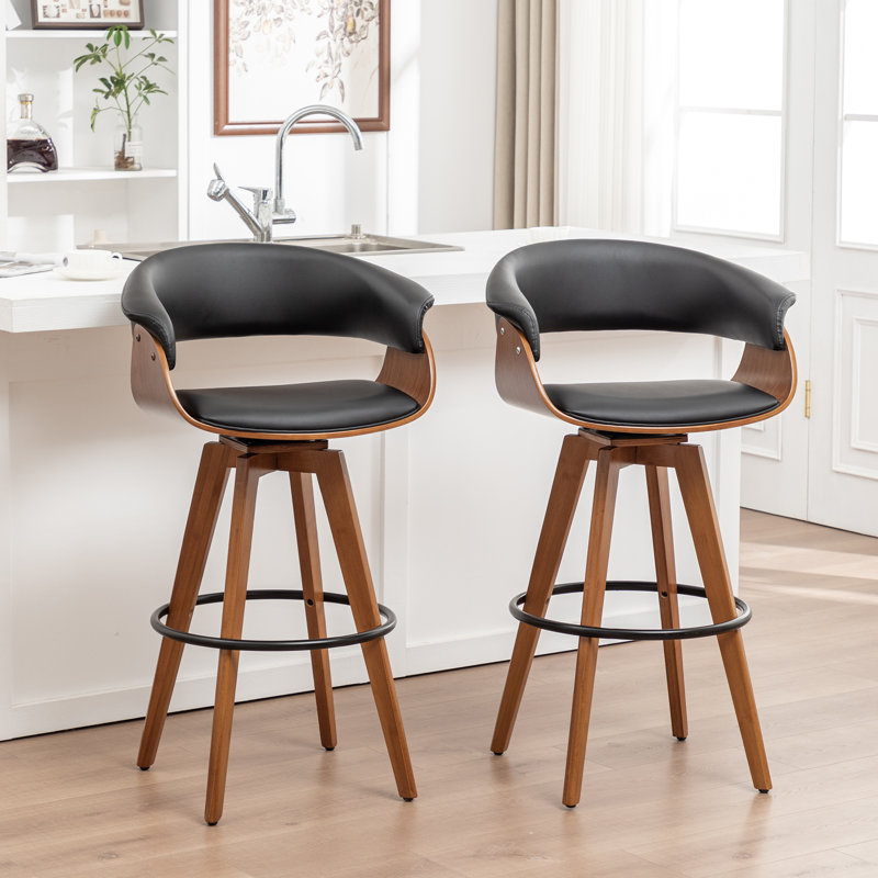 Tabouret de comptoir pivotant 26 po Joeanne, Noir