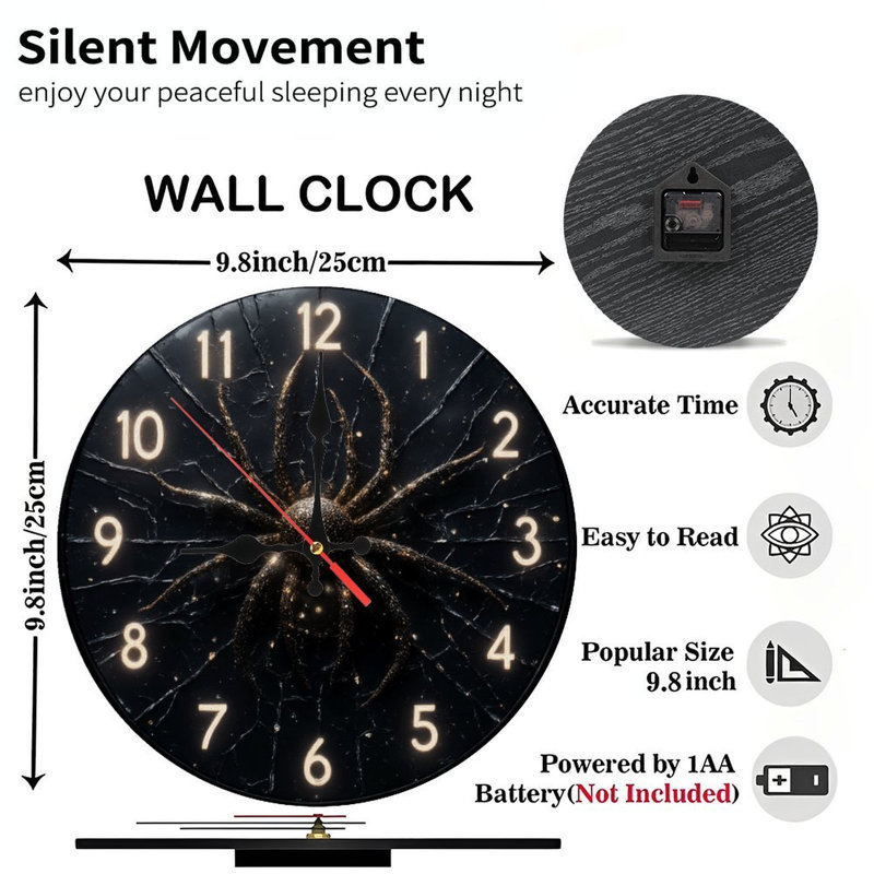 Horloge scintillante en forme d'araignée