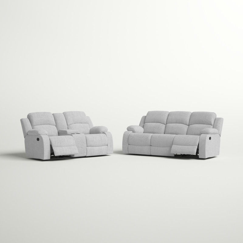 Ensemble de salon inclinable en velours 2 pièces Aricel