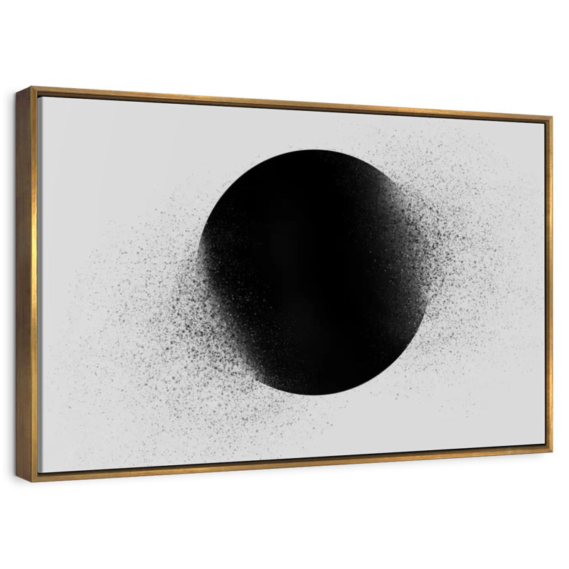 Cercle géométrique Prieto, Cadre flottant doré, 19 po x 13 po