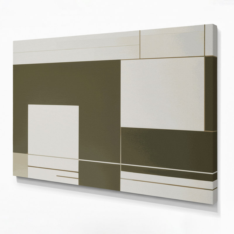 Minimalisme 52, art mural sur toile beige, H 16 po x l 20 po