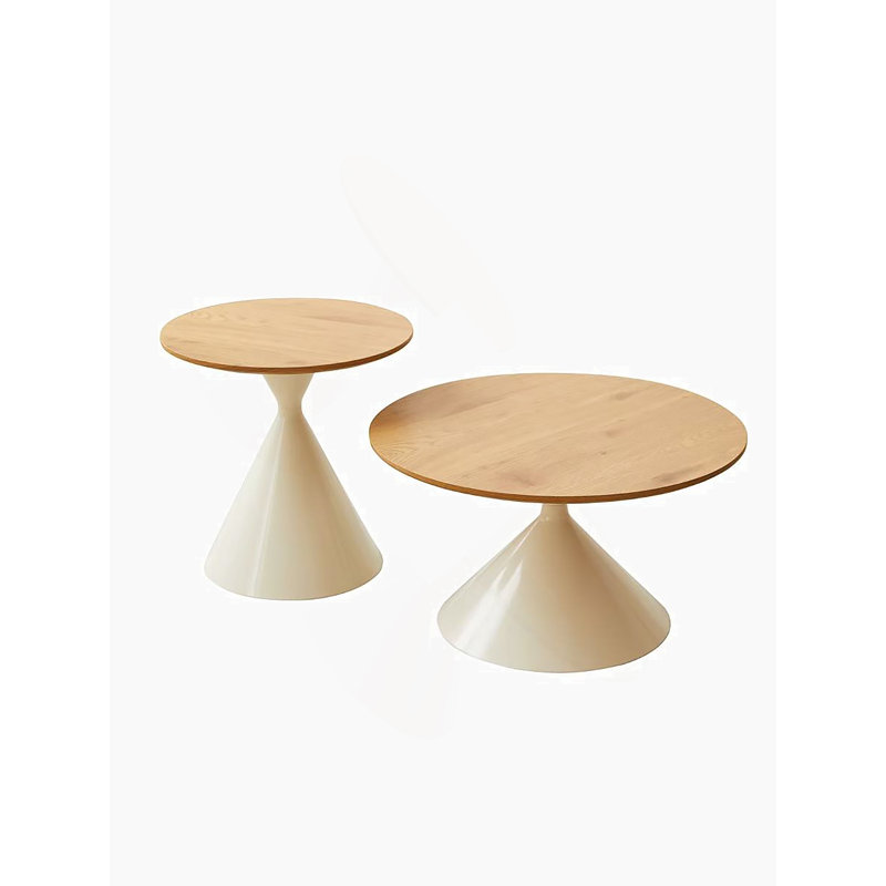 TABLE RONDE BLANC + BOIS