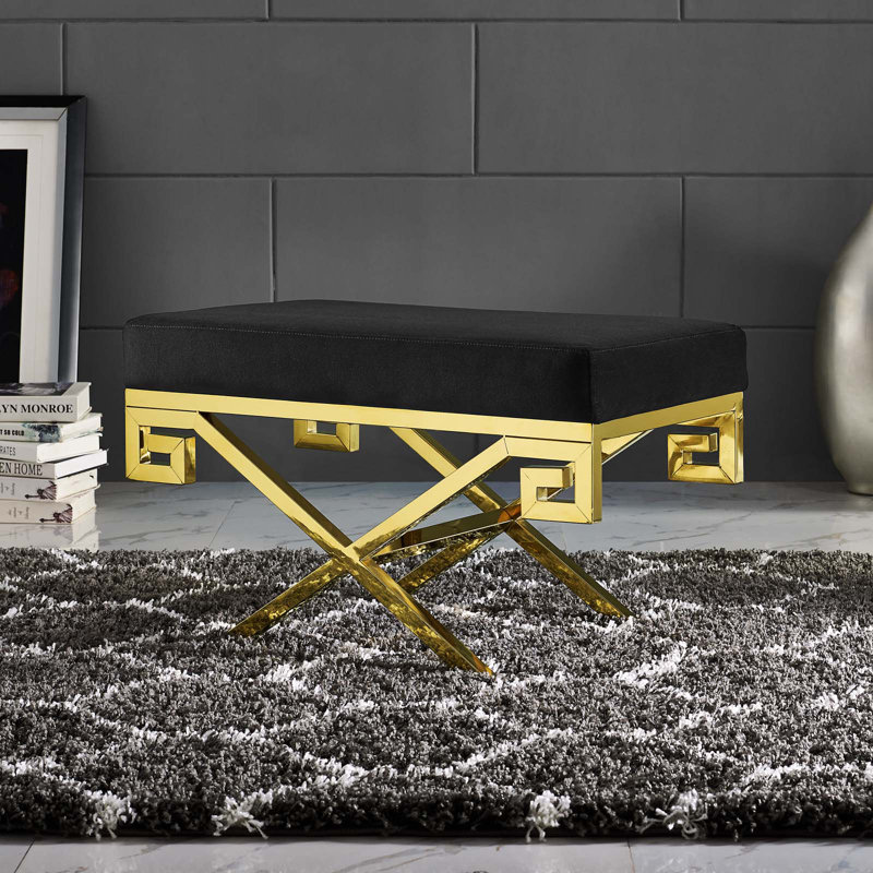 Banc Rove Velvet par Modway, Noir