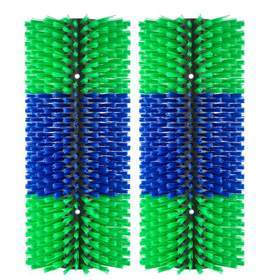Bétail, brosse à griffes pour chèvre avec 8 vis, griffoir à vache de 16,9 po x 7,5 po pour soulager les démangeaisons, outil de grattage de massage pour bovins de cheval, vert et bleu