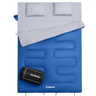 Sac de couchage pour couple 2 personnes 20 degrés avec 2 coussins Kingcamp