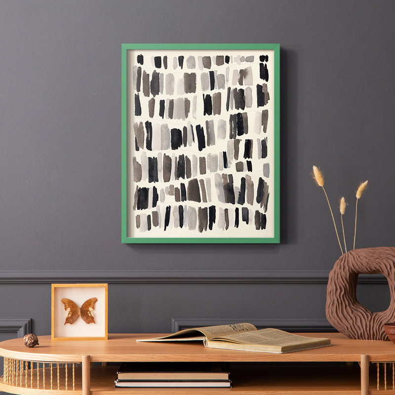 «Chalk and Flint II», reproduction encadrée - bois massif, Vert, H 10 po x l 8 po
