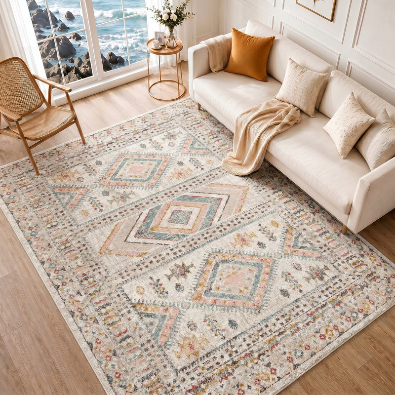 Eldon Pale Pink/Teal Rug, Rectangle 240 x 310 cm