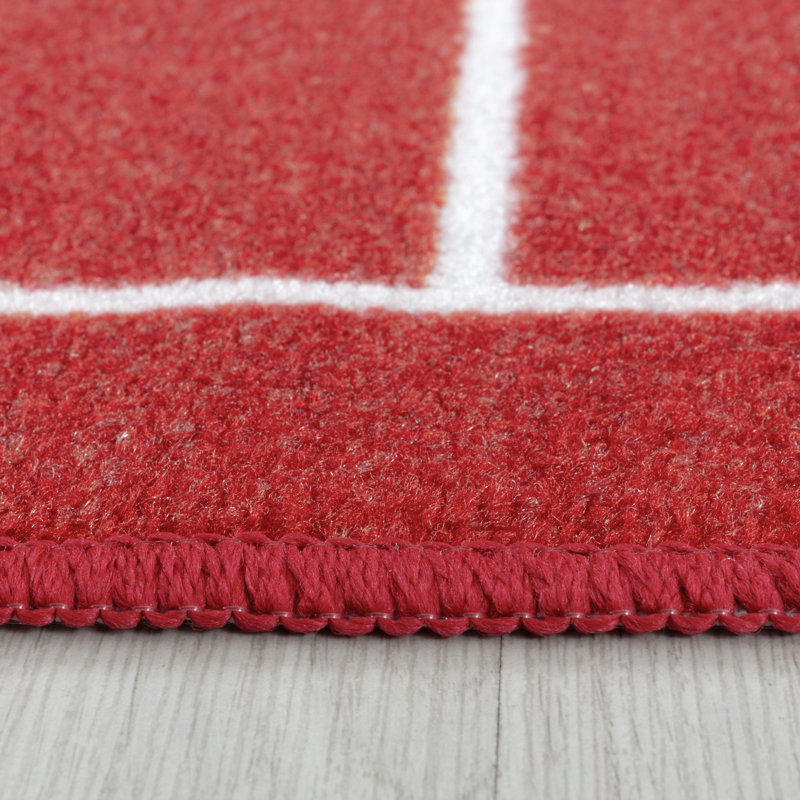 Gillies Flatweave Red/Green Rug, Rectangle 80 x 120cm