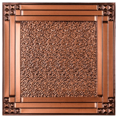 Genoa Antique Copper 2 ft. x 2 ft. Lay-in or Glue Up Ceiling Tile (40 sq. ft. / case)