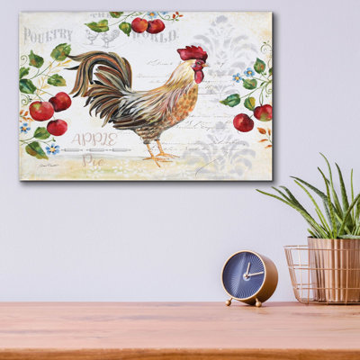 «Seasonal Rooster 10» par Jean Plout, art mural en verre acrylique