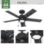 Ventilateur de plafond à 5 pales de 44 po avec ensemble de lumières DEL et chaînette Erling-83988963