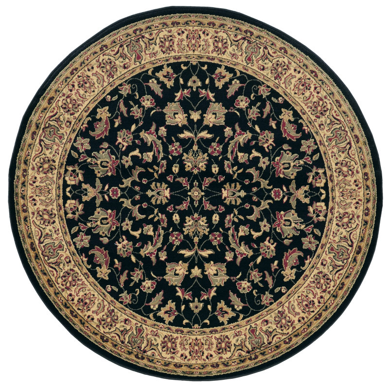 Tapis noir Port St. Lucie, Rond 5 pi 3 po