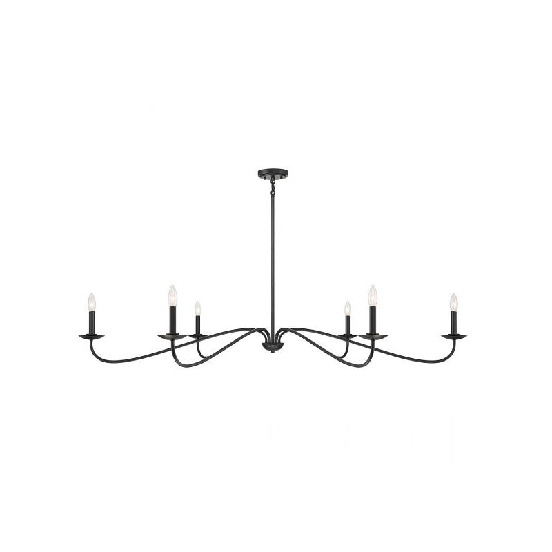 Zoyla 6-Light Chandelier in Matte Black, Matte Black