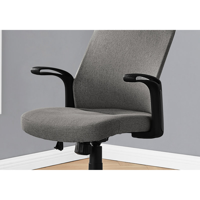 Chaise de bureau contemporaine avec mécanisme à hauteur réglable, filet gris, base en métal noir, pour un confort maximal