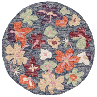 Laine touffetée à la main Jardin; Tapis d'intérieur floral en coton