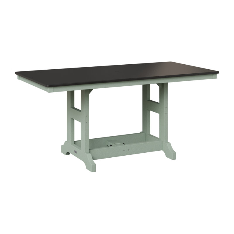 Table de salle à manger rectangulaire Berlin Garden, Écume de mer, écume de mer, H 30,87 po x l 66 po x P 33 po, Noir martelé