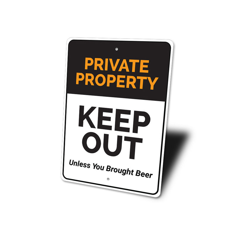 Enseigne de propriété privée en aluminium, H 14 po x l 10 po x P 0,04 po
