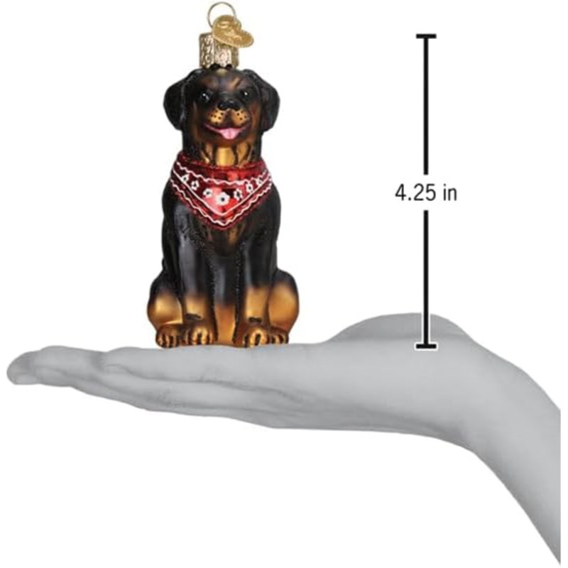 Old World Christmas Blown Glass Ornament for Christmas Tree, Rottweiler