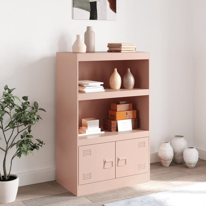 Alonah Steel Accent Cabinet, Pink