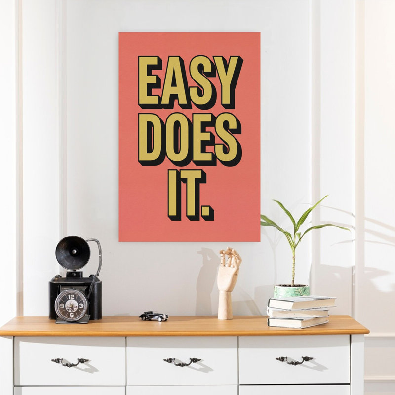 Art mural rétro rétro «Easy Does It Bold», H 24 po x l 16 po