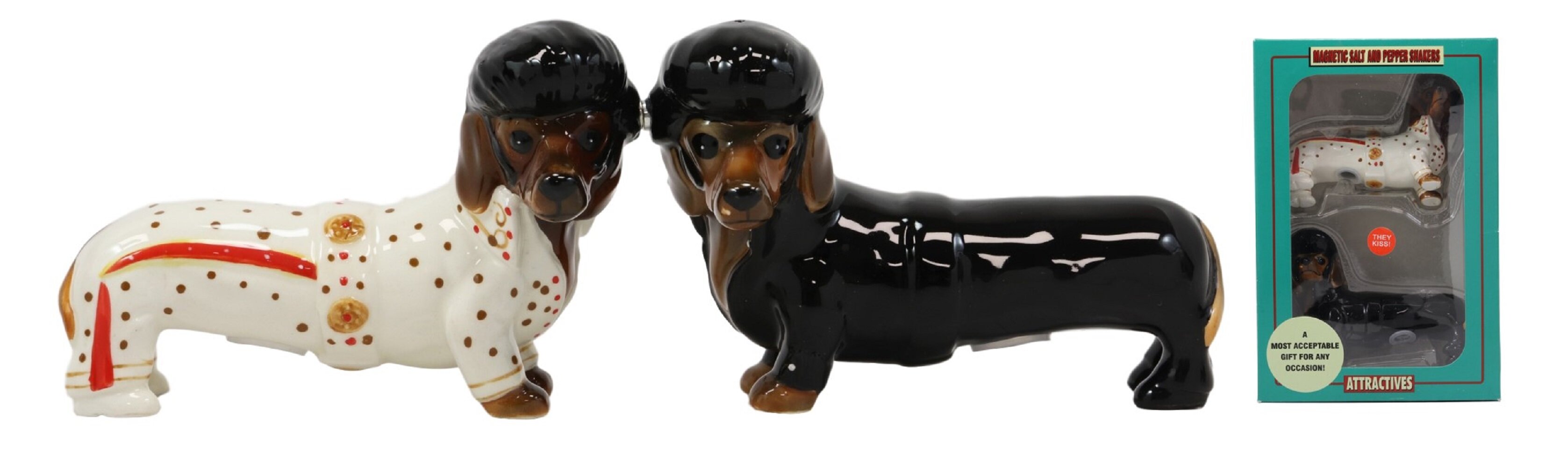 Kissing Dachshunds Magnetic Salt and Pepper Shakers