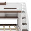 Lit superposé multifonctionnel avec escalier, lit gigogne et tablettes de rangement, DEL-1195608512