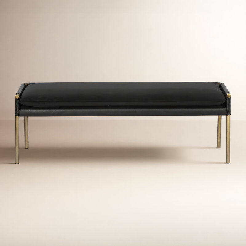 Bellevue Upholstered Bench, Black