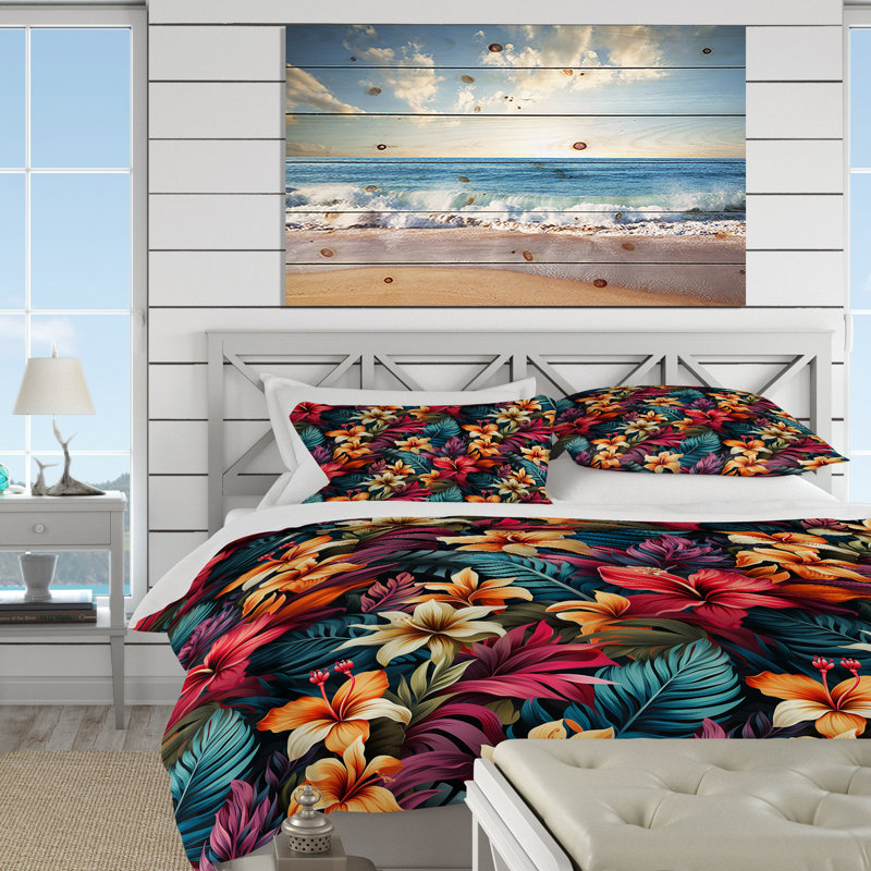 Literie Tropical Mirage Viii, Housse de couette pour très grand lit et 2 très