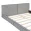 Grand lit plateforme tapissier avec tissu en velours, lit au sol avec structure solide, gris-274636743