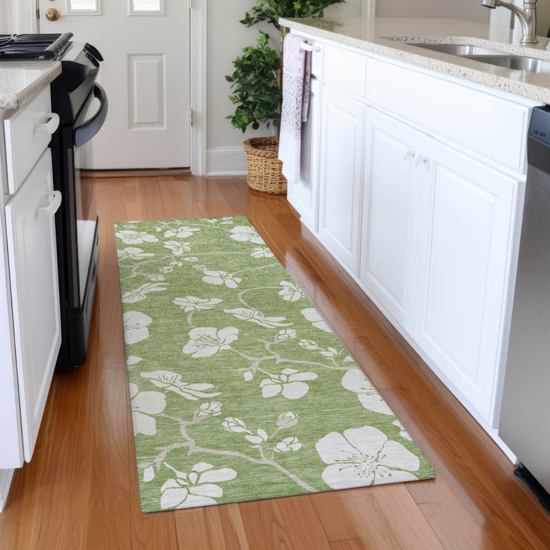 Premium Machine Washable Birchview AMF1032 Floral Rug, Runner 2'3" x 7'6"