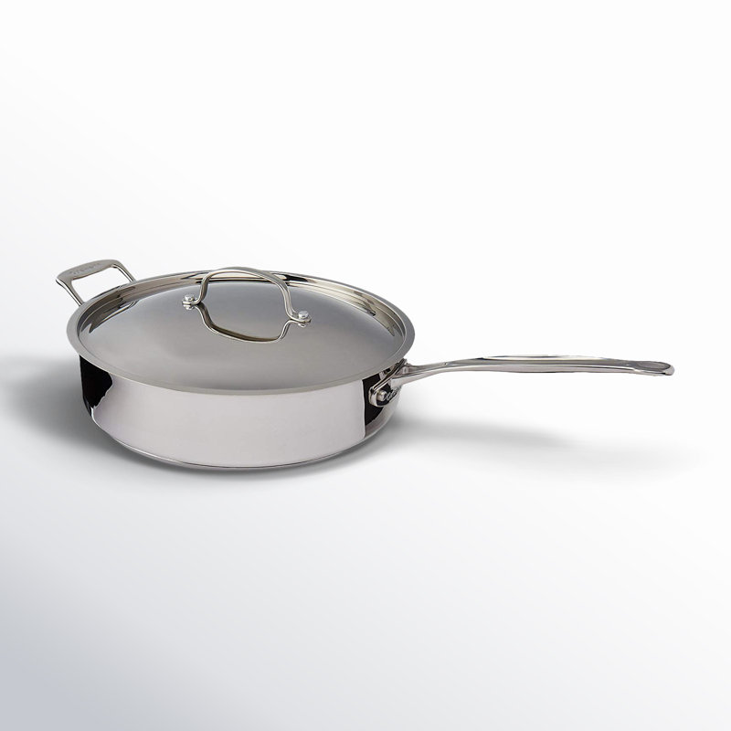 Chef's Classic Stainless Steel Sauté Pan with Helper Handle & Cover, 5.5 Qt.