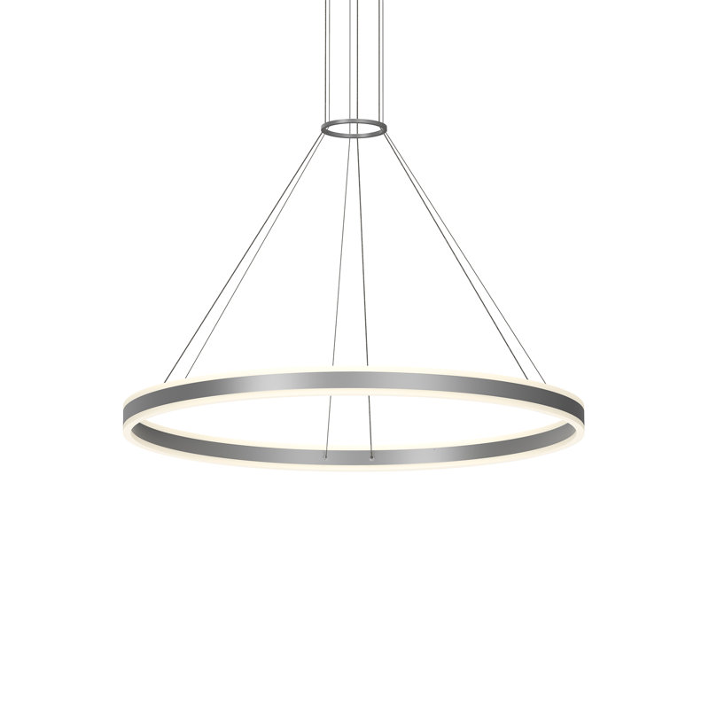 Corona 2 - Light LED Pendant, 2.75" H x 31.5" W, Bright Satin Aluminum