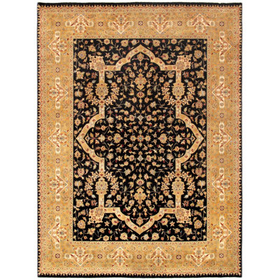 Canvello Tabriz Hand-Knotted Lamb's Wool Area Rug- 8'11" x 11'11"