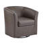 Fauteuil demi-tonneau pivotant en similicuir-664824323
