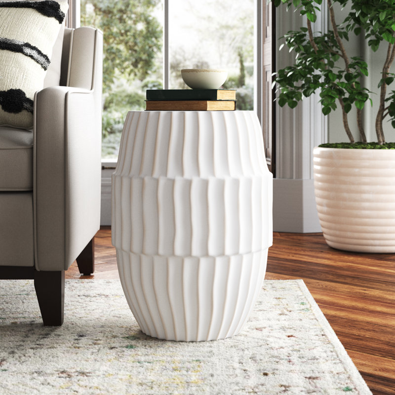 Waneka Top End Table, White Ombre