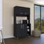 Armoire 95, quatre pieds, armoire à deux portes, trois tablettes - noir, armoire