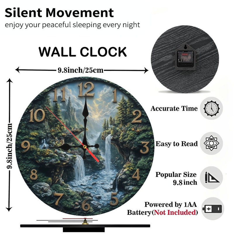 Mountain Waterfall Clock Face
