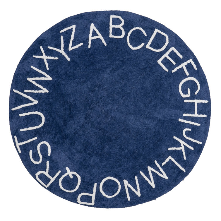 Valonia Alphabet Machine-Washable Cotton Area Rug 