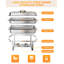 Ensemble de 4 chauffe-plats rectangulaires avec couvercle et support 8QT