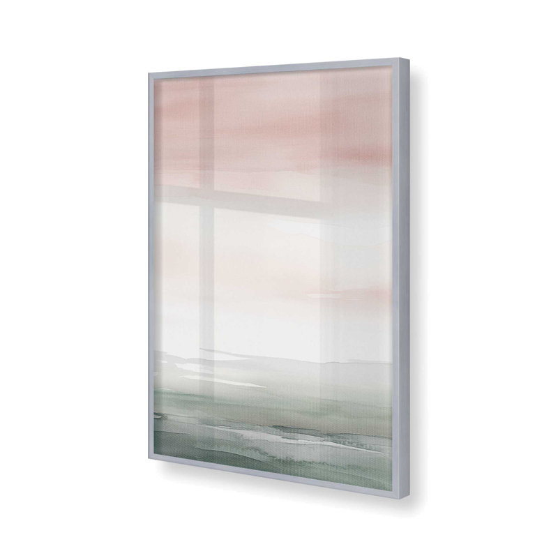 «Peach Tranquility II», reproduction, Cadre en chrome poli, H 25,25 po x l 19,25 po