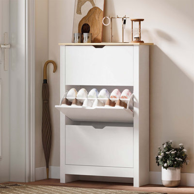 18 Pair Flip Down Shoe Storage