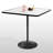 Bistro Pub Table Square Adjustable Height Cocktail Bar Table with Metal Base and Wooden Table Top-359556651-355443104