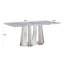 Table de salle à manger en marbre pour 6 personnes, table de salle à manger rectangulaire en faux marbre 70 po avec base en acier inoxydable à finition miroir, table de cuisine moderne en marbre de grande taille (argent, gris)-769357406-769357379