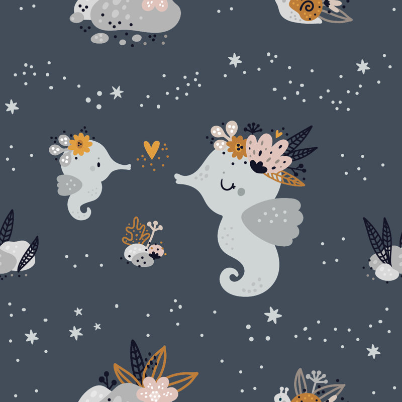 Papier peint Sea Sea Horse, L 25 po x L 124,8 po
